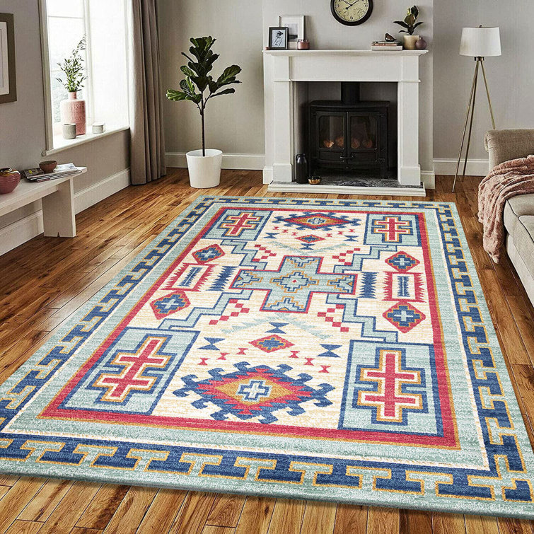 Latitude Vive Bhikhari Oriental Blue/Red/Beige Area Rug Wayfair.co.uk